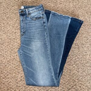 Cello Two-Tone Blue Flare Jeans